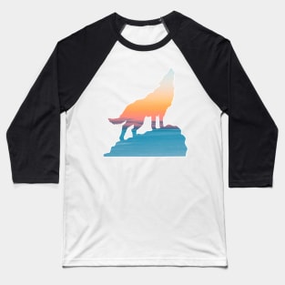 Sunset howling wolf Baseball T-Shirt